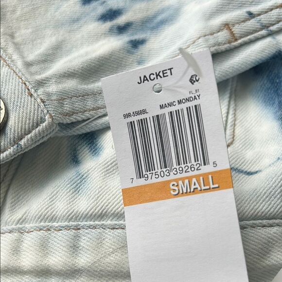 NEW Blank NYC White and Blue tie dye Jean Jacket small - Picture 5 of 8